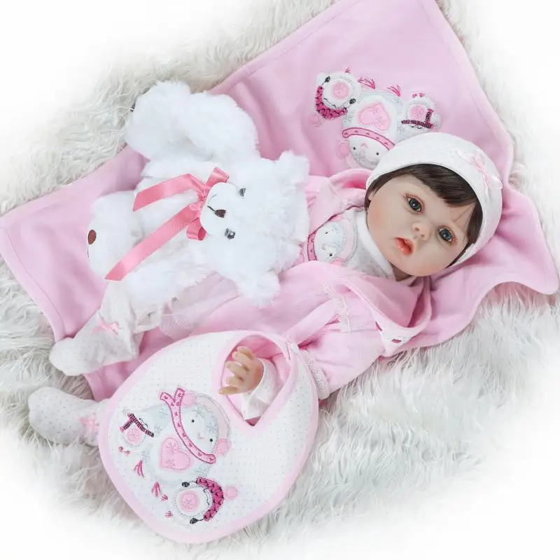 

NPK Model Infant Silicone Doll Cute Doll Baby like Pink Clothes