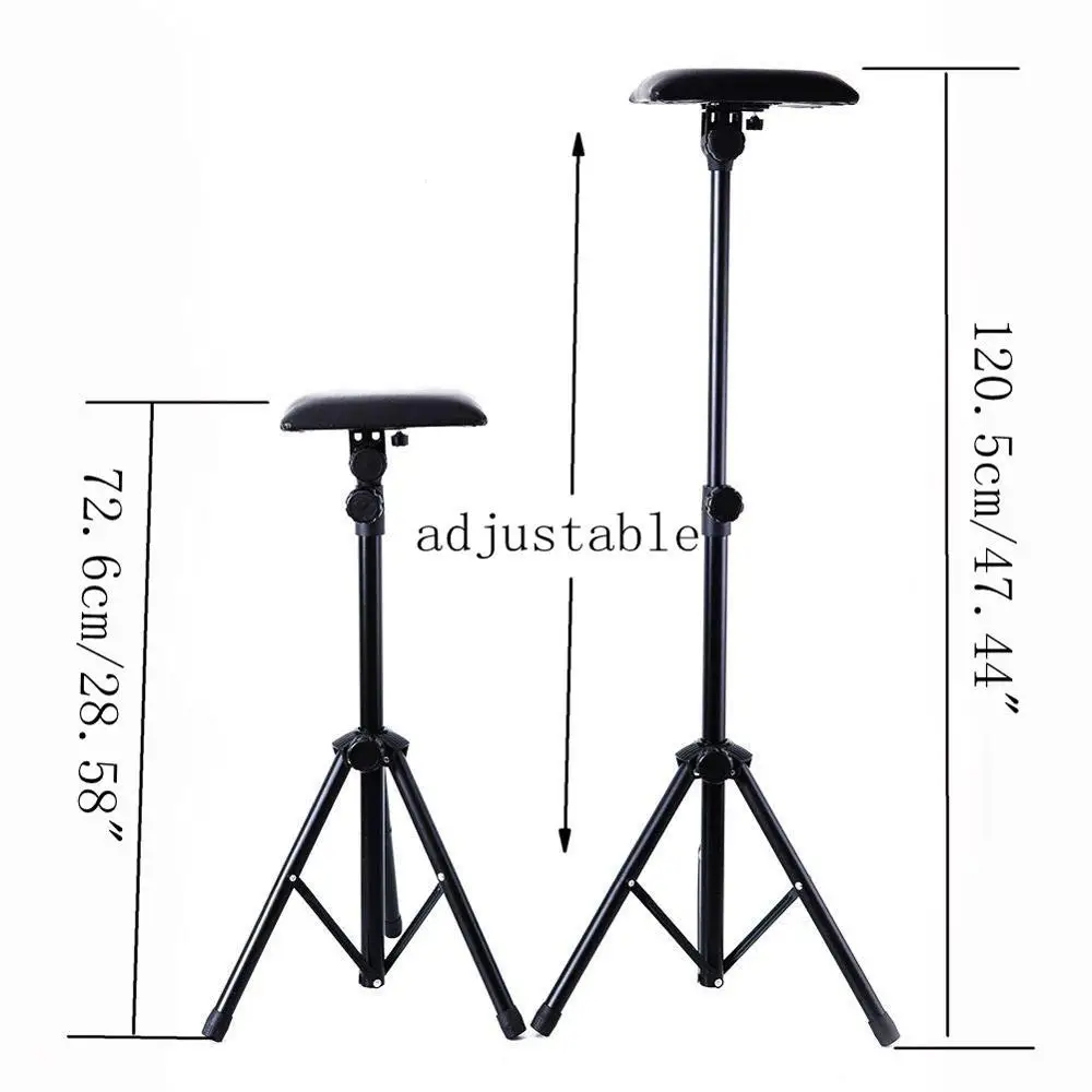 Tattoo Arm Rest Leg Rest Adjustable Height Tattoos Armrest PVC Leather Stand Tripod With Foldable Sponge Pad Studio Chair Stand
