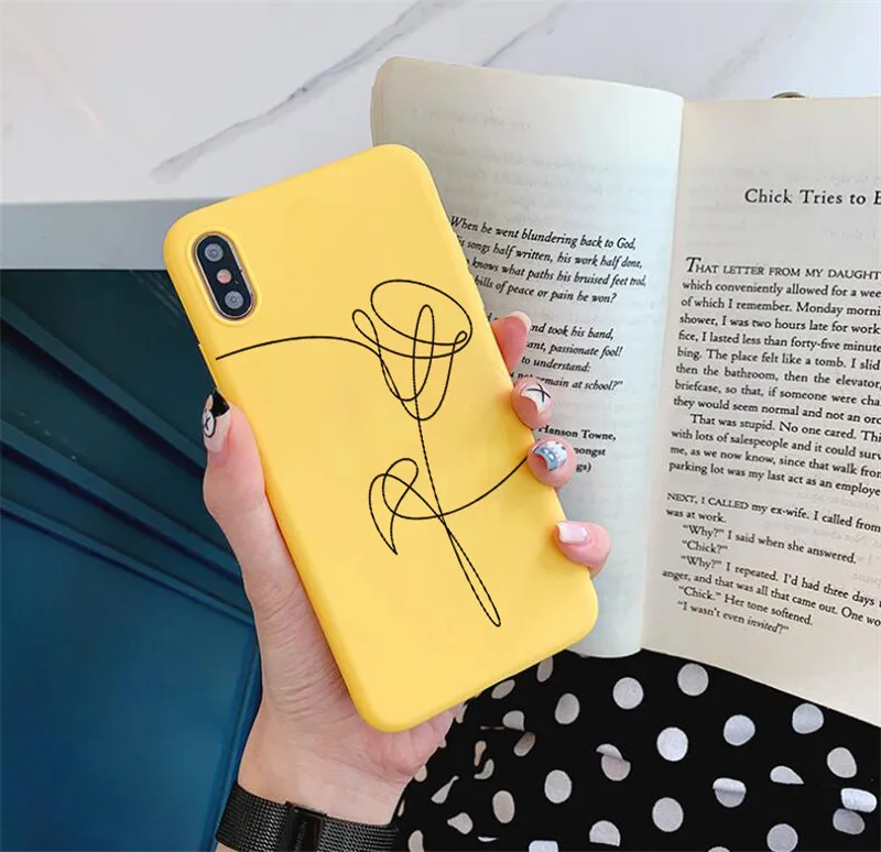 Чехол для телефона с надписью Love yourself Flower kpop для iPhone 7 11 Pro XS MAX XR X 6 6s 8 Plus, мягкий силиконовый чехол с абстрактным рисунком - Цвет: HHSR-22447