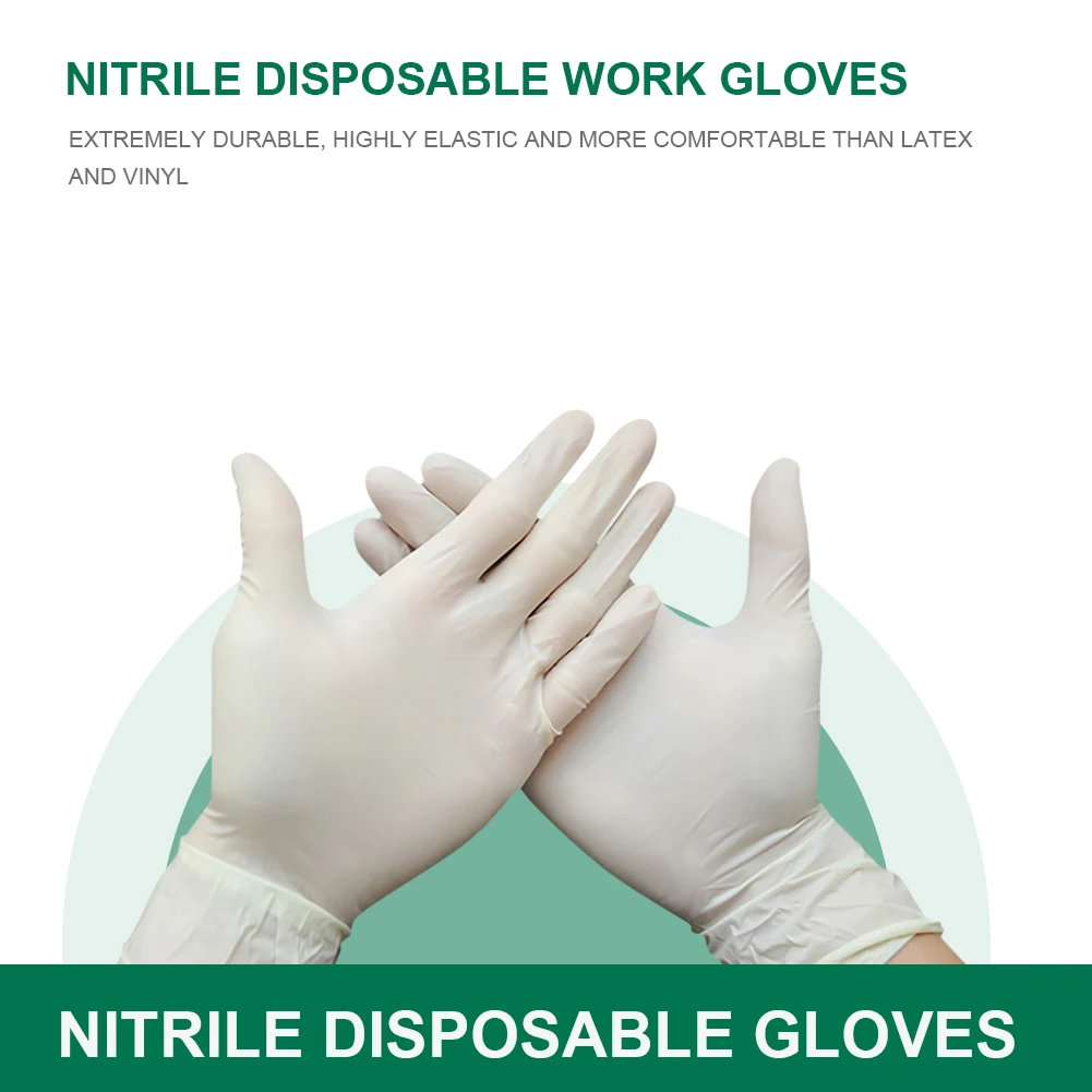 

100 PCS 4 Sizes Disposable Gloves Latex For Adult/Child Isolate-Dust Powder Free Universal For Left and Right Hand