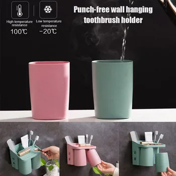 

Toothbrush Holder Bathroom Toothpaste Storage Organizer for Toothbrushes Shelf Magnetic Adsorption L9