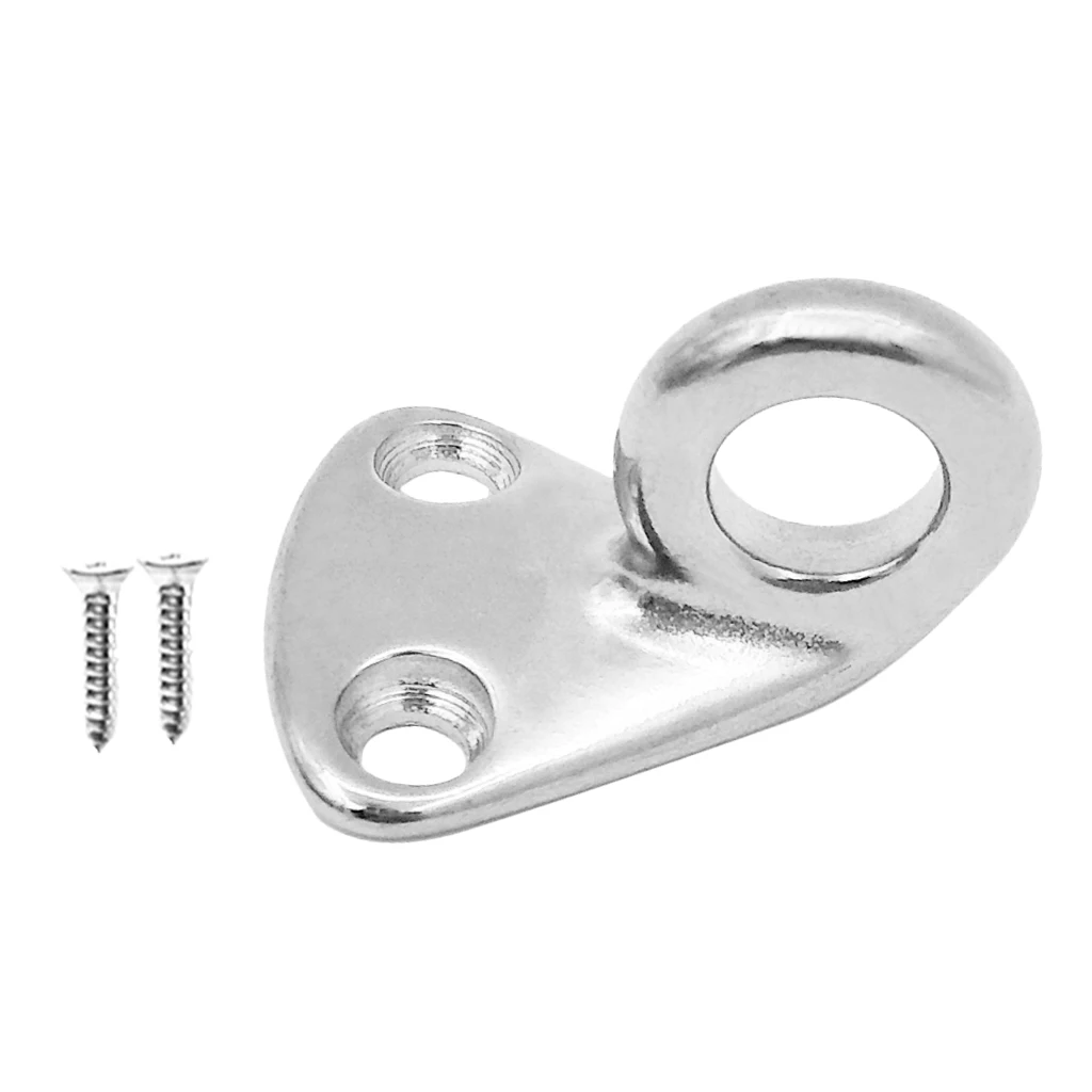 Coat Hat Hook Eye Plate Boat Ring - Marine Grade 316 Stainless Steel