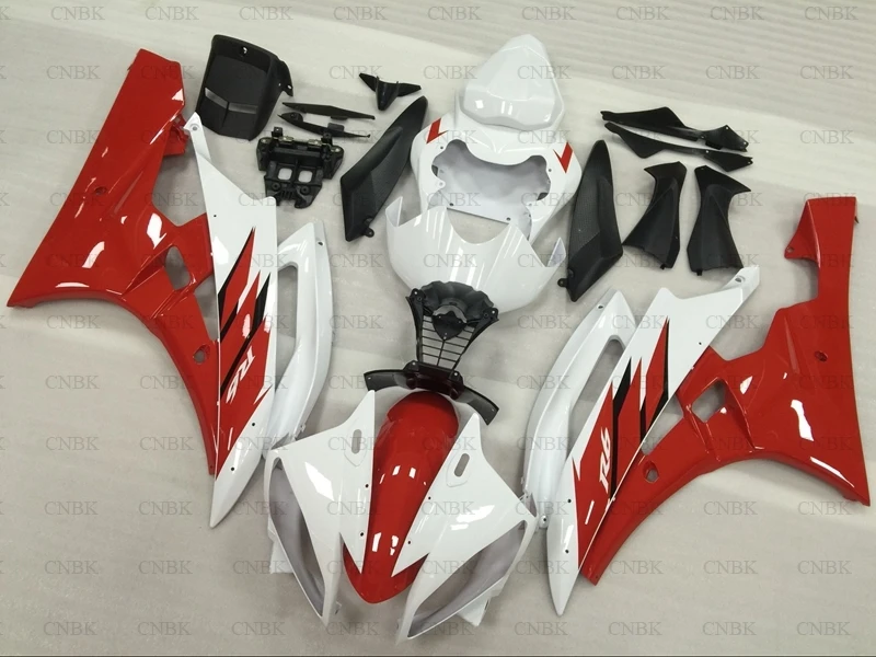 Обтекатель Abs для YAMAHA YZFR6 2006 YZF600 R6 пластиковые Обтекатели 2007 белый красный|Полные