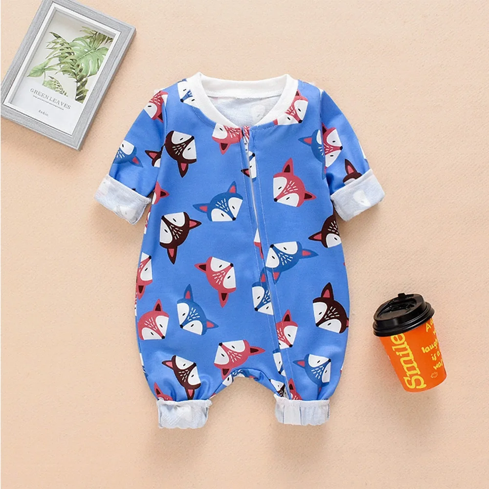 Новинка; Одежда для новорожденных мальчиков и девочек; Bebe Bear; динозавр; Радужный принт; зимний хлопковый комбинезон с длинными рукавами; комбинезон; костюм для подвижных игр - Цвет: GE00066BU