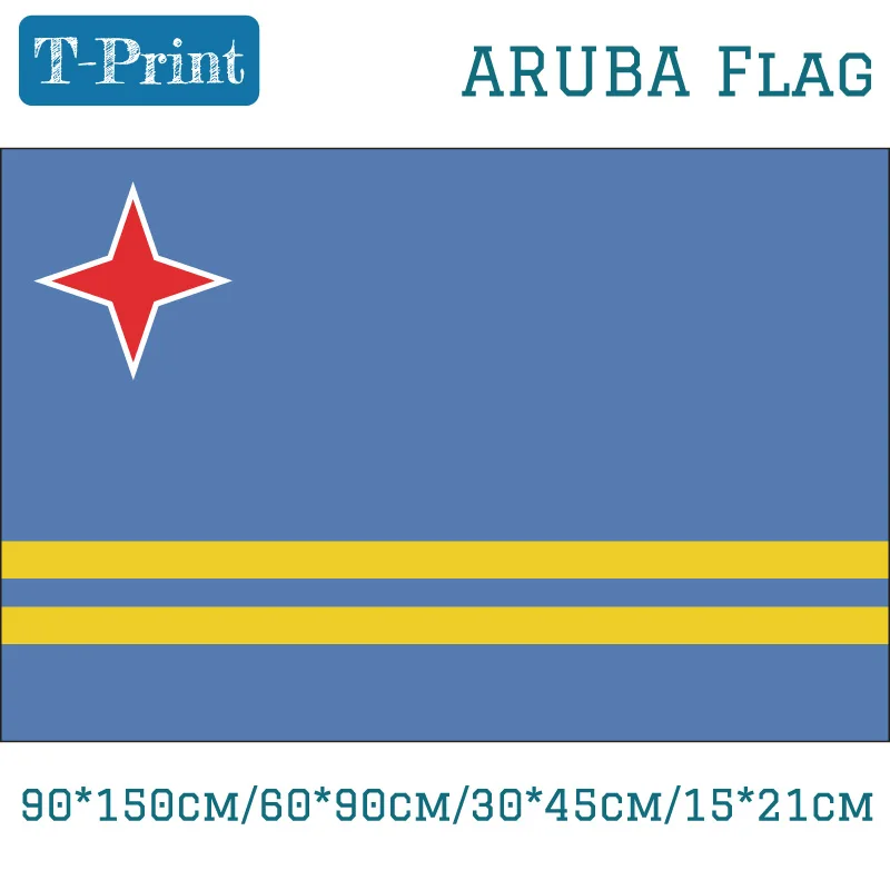 

Free shipping Aruba Flag For National Day 90*150cm/60*90cm/15*21cm 30*45cm Car Flag 3x5 Feet