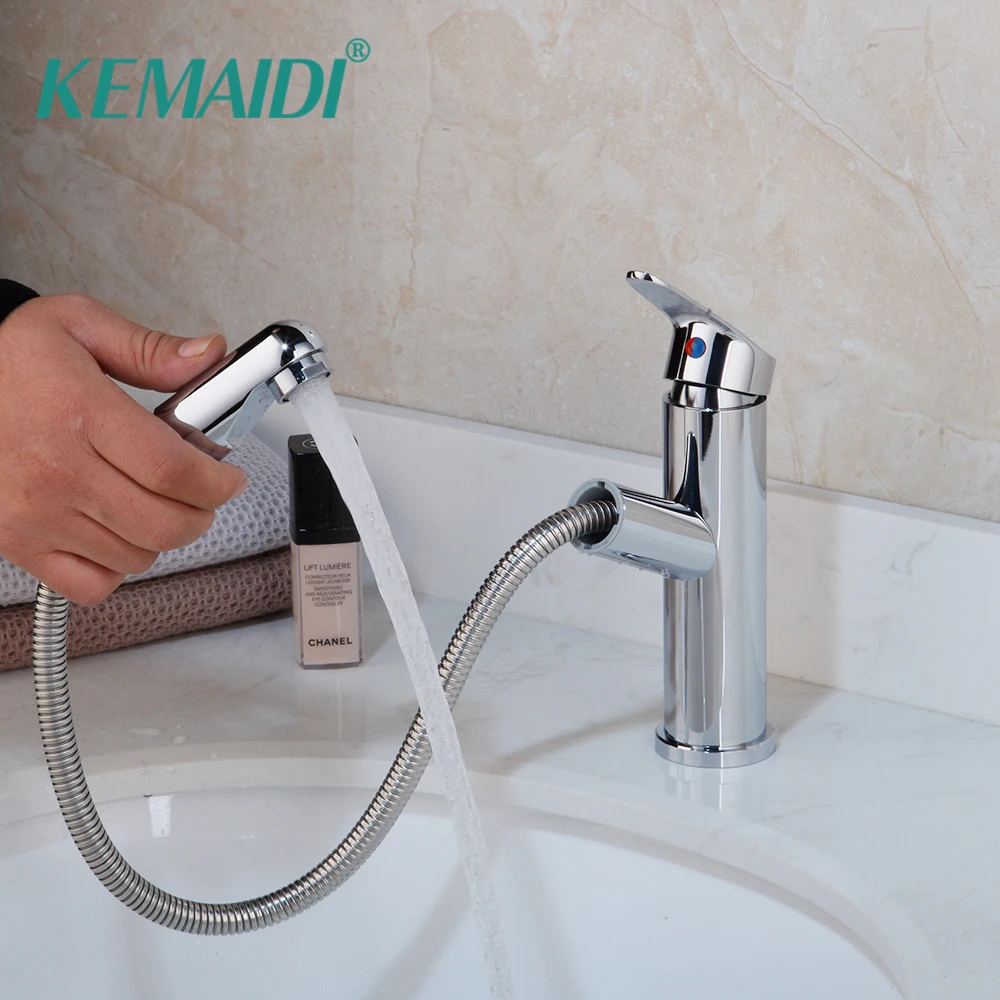 Kemaidi 360 Rubinetto Girevole Per Lavabo Da Bagno Estraibile Rubinetti A Spruzzo A 2 Vie Rubinetti Per Miscelatore D'Acqua Da Cucina In Ottone Massic