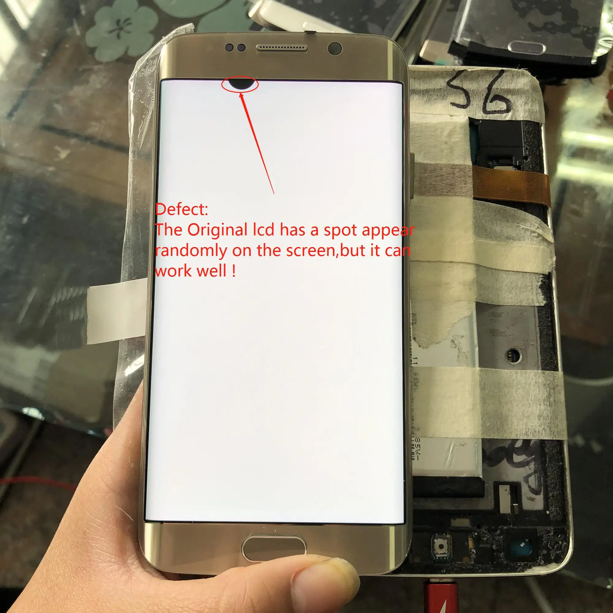 Оригинальный AMOLED с черной точкой для Samsung Galaxy S6 edge ЖК дисплей G925A G925U G925F +