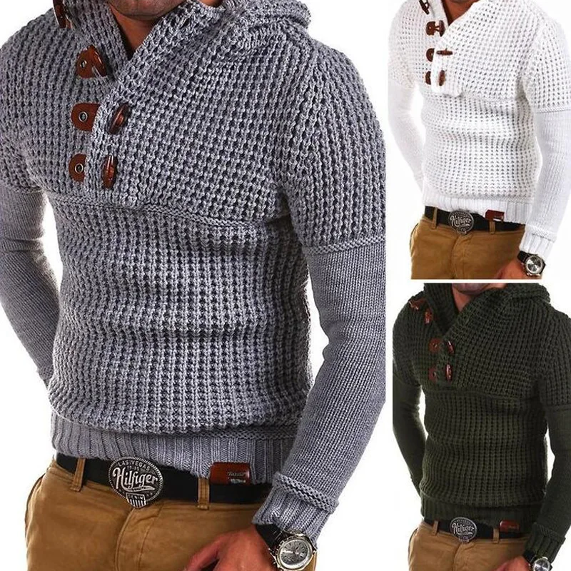 

Autumn Mens Sweaters 2019 Long-sleeved Sweater Foreign Warm Sweater Casual Cotton Sweaters Pullovers Mens Sweaters