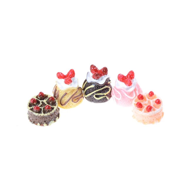 5/6/10pcs Lovely Mini Cakes 1:12 Baby Doll Home Kitchen Toys Girl Scene Model Pastry Bauble Dollhouse Kitchen Toy Accessories 6