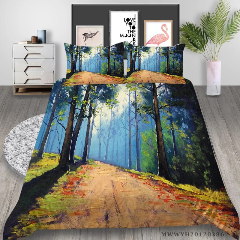 

3D Natural Scenery Bedding Set 2/3 Pcs Luxury Duvet Cover Set King Queen Full Double Single Twin Hot Selling