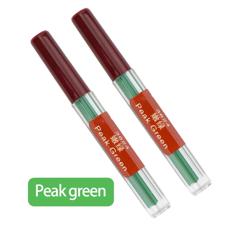 Peak-green-2pcs Dedepraise автоматические/механические стержни для карандаша 2,0 мм 36 цветов Сменные цветные карандашные грифели толстый грифель/сердечник/заправка - Цвет: Peak-green-2pcs