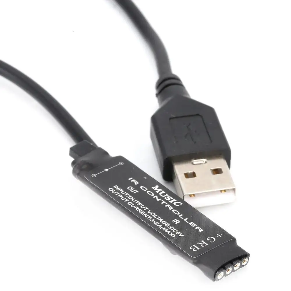 20 клавиш USB IR RF музыкальный пульт дистанционного управления звуковым датчиком для светодиодной ленты светильник с диммером и адаптером питания