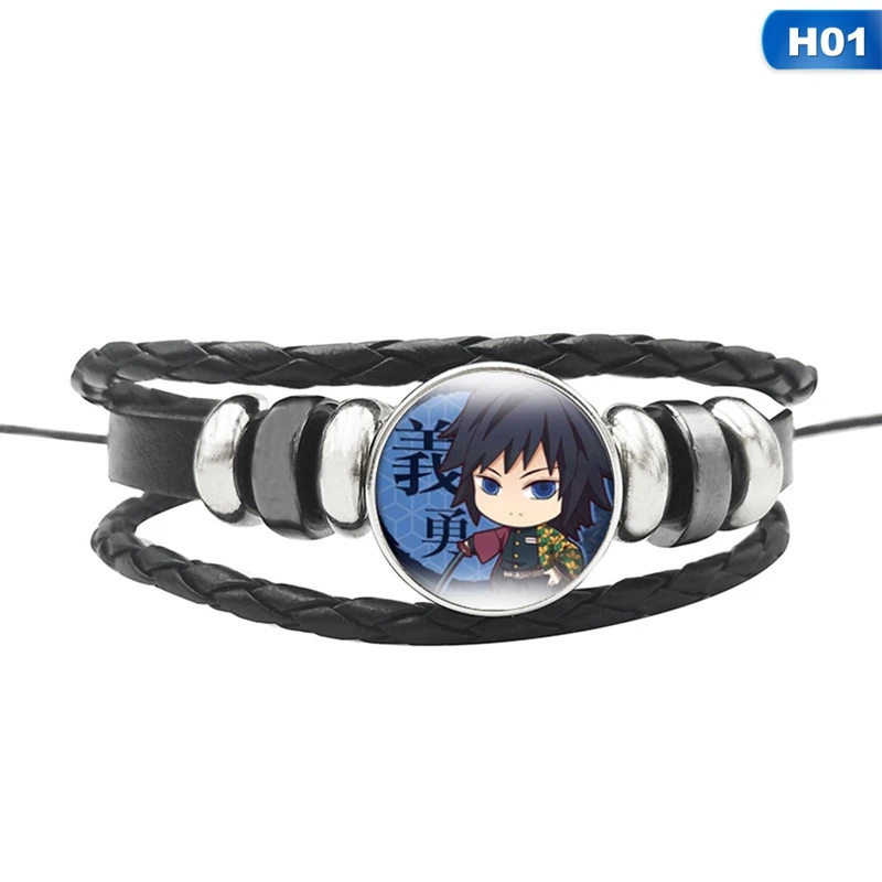 01 Модель года: фигурка кимецу без яйбы из аниме «Demon Slayer» Kamado Tanjirou Kamado Nezuko, браслет, фигурки, игрушки, подарок на Рождество - Окраска металла: 01