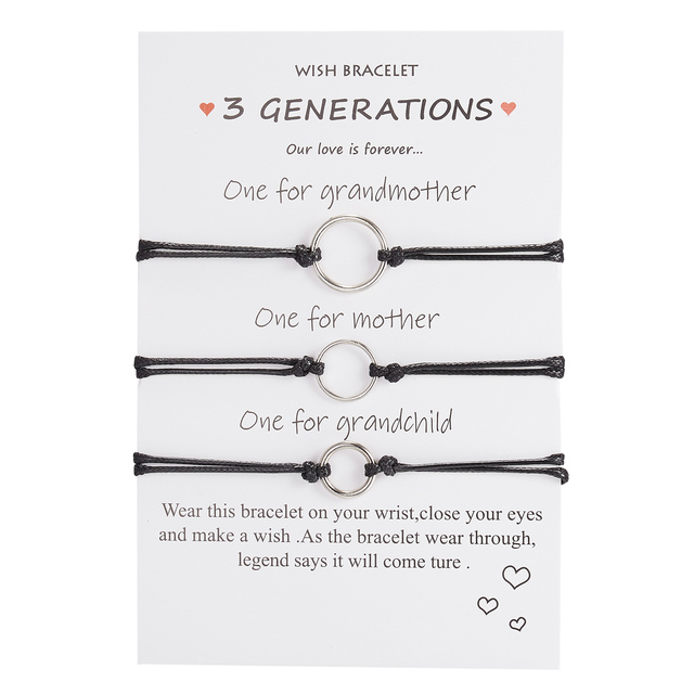 Day Bracelet 2Pairs/Set Stainless Steel Hollow Butterfly Heart Pendant Adjustable Rope Chain Bracelets For Mom