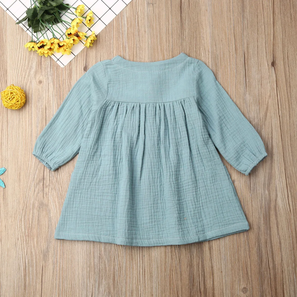 Autumn Toddler Baby Girls Button Party Pageant Casual Dress Wedding Dress Costume For Baby Girl Dresses