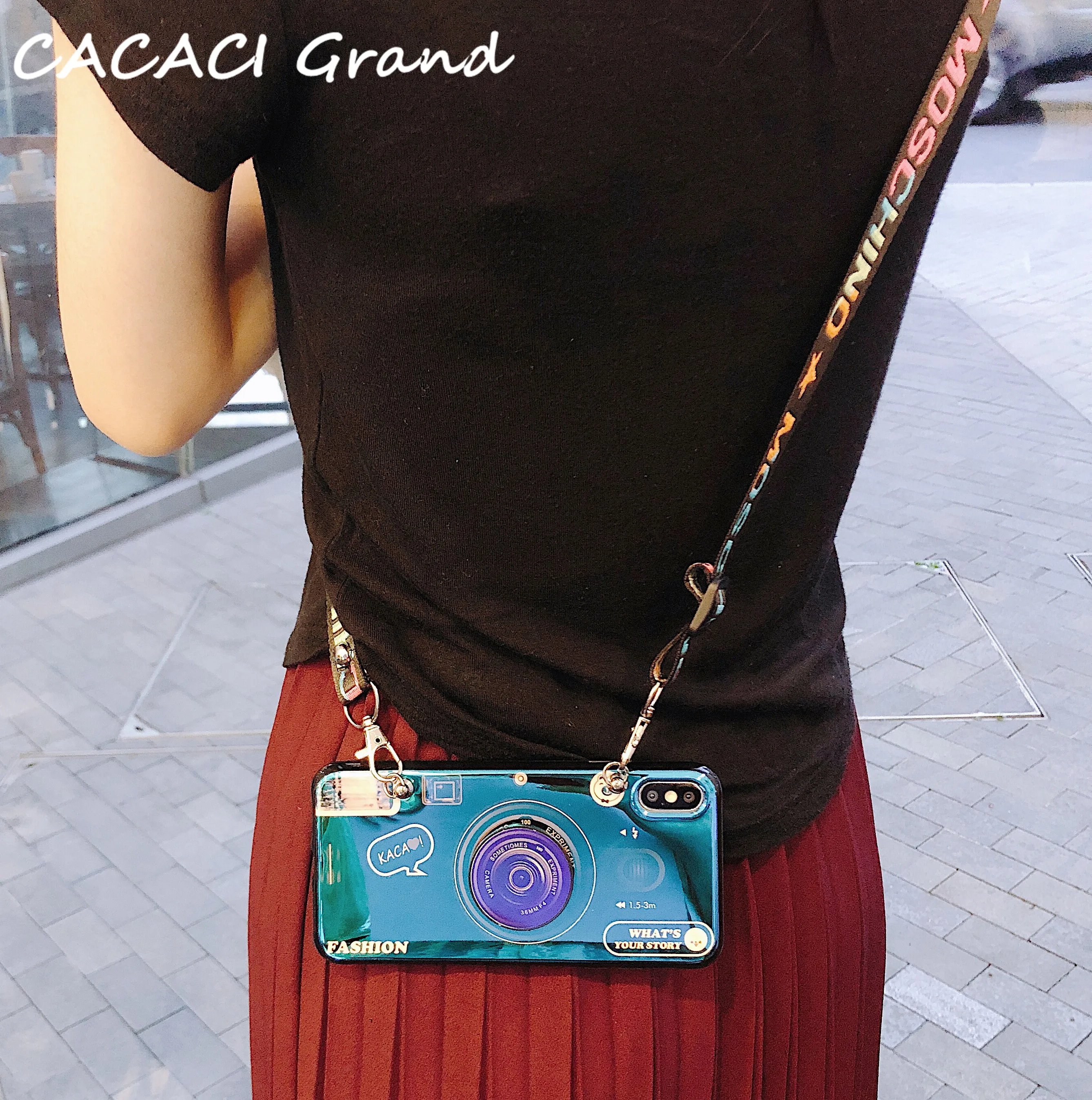 

3D Cute Fashion Retro Camera Soft TPU Case for Huawei Y9 Prime 2019 Y5 Y6 2019 Case Y7 Pro 2019 Cover with Lanyard Stand Etui