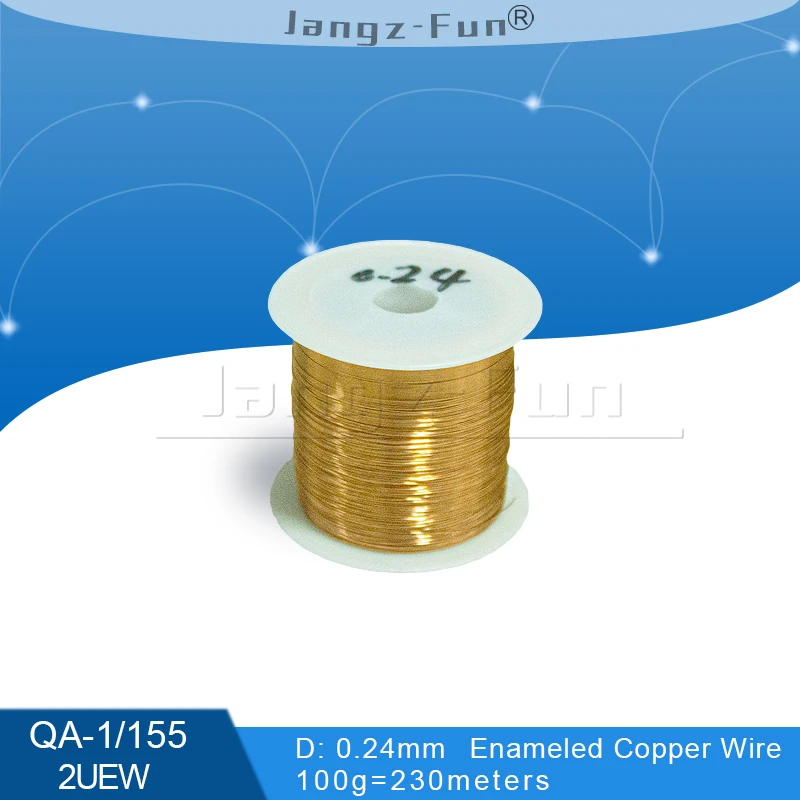100Grams 230meters Polyurethane Enameled Copper Wire Diameter 0.24MM Varnished Copper Wires QA 1