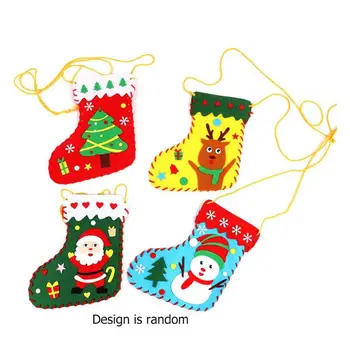 

Fabric Xmas Sock Bag Kindergarten Child Handmade Home Pendant Party Decor Random Develop Children's Curiosity Creativity