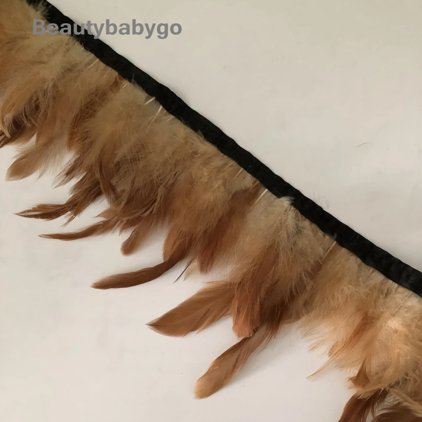 natural 1 Упаковка из 10 ярдовых коричневых крашеных лент с натуральным хвостом петуха и перьями 10-20 см 4-8 дюймов ширина перья фазана, курицы для украшения своими руками кружева - Цвет: natural 1