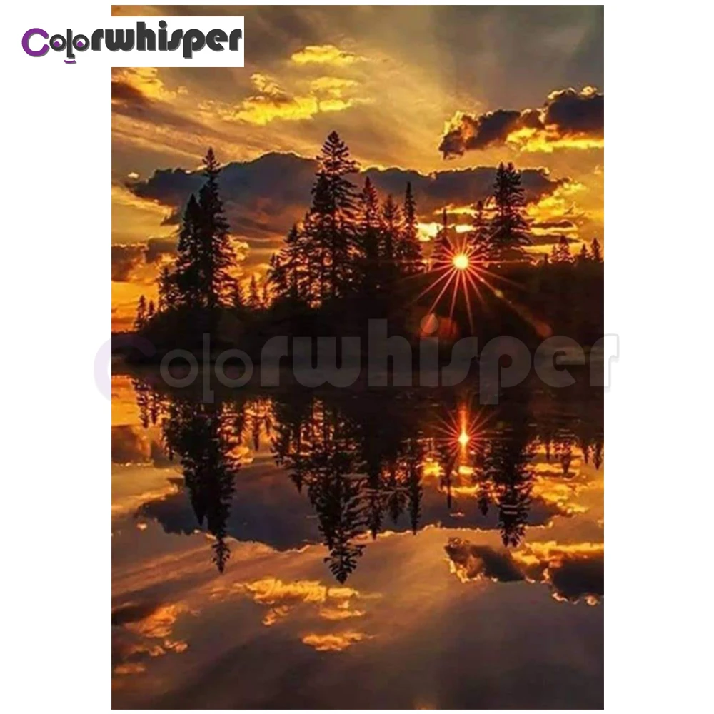 

Diamond Painting Full Square/Round Drill Sunset Scenery Tree 5D Daimond Painting Embroidery Cross Stitch Picture Wall Art Z1225