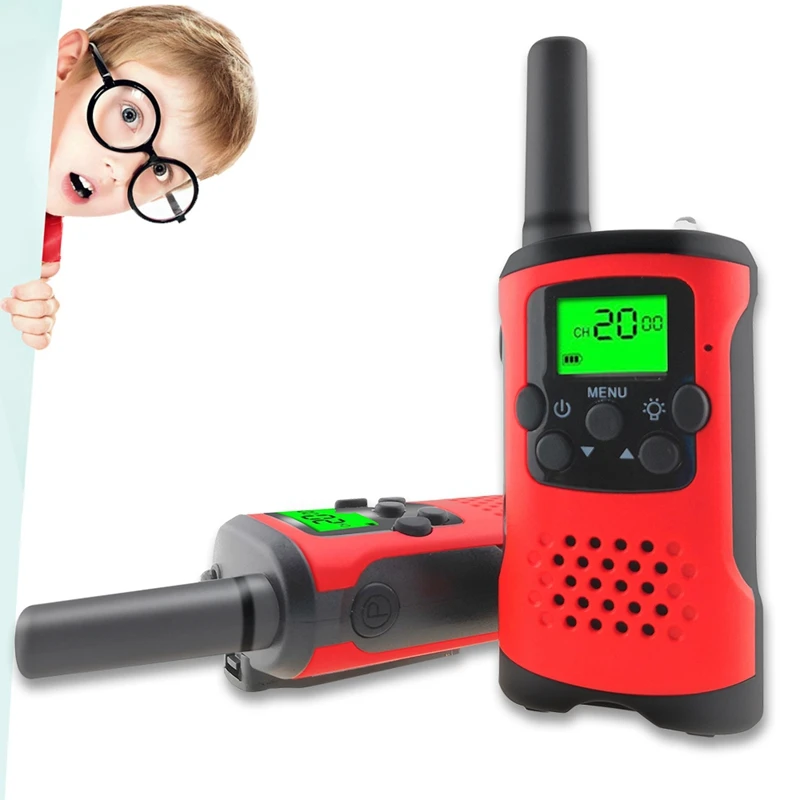 

2Pcs 2-Way Kids Walkie Talkie 400-470Mhz Mini Radio Up to 6Km for Children Outdoor Intercom Toy Gift