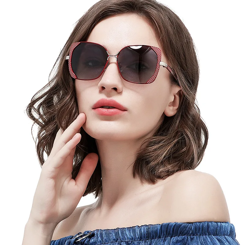 

New women's polarized sunglasses classic frame driving glasses factory direct sale 6201 Sunglasses large frame sunglasses