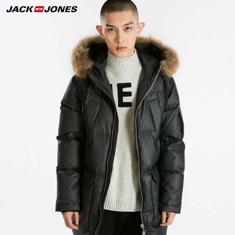 Мужской пуховик средней длины с капюшоном JackJones | 218412543|Парки|