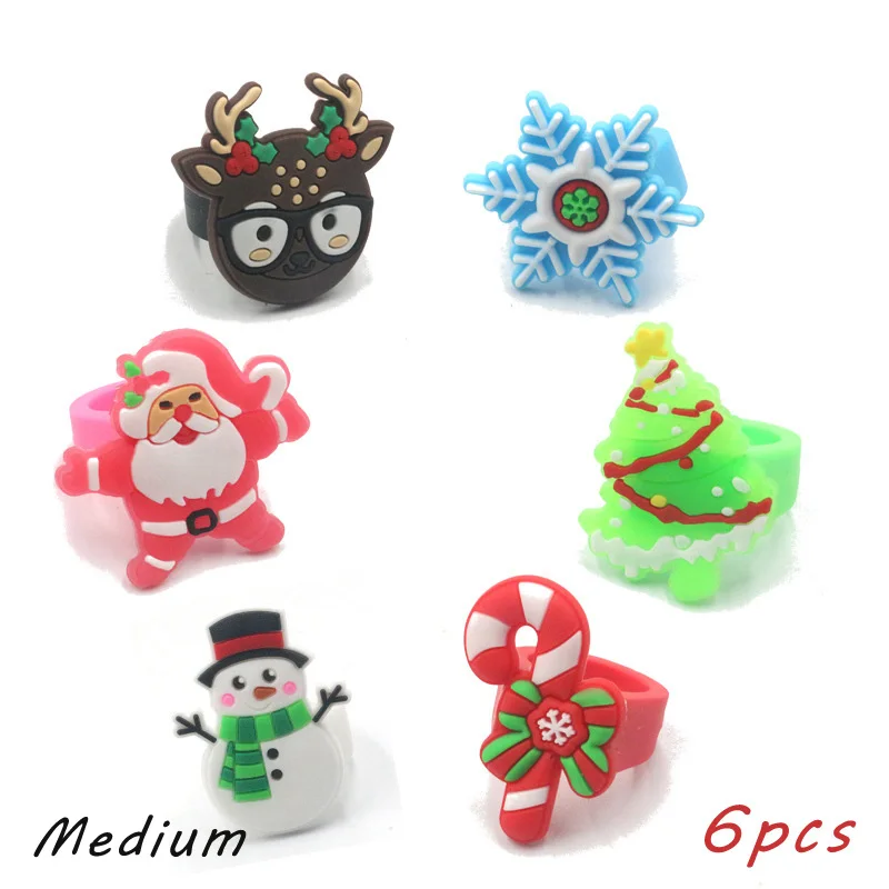 6pcs 10pcs Environmental Unicorn Mermaid dinosaur Ring Girl boy chindren PVC Silicone Ring Handmade Children's Cartoon Ring 