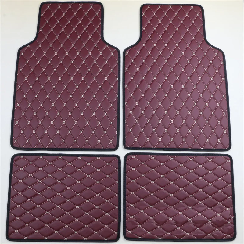 grid wine red Автомобильные коврики подходят для TOYOTA Harrier Sequoia Corolla E120 E130 E140 E150 E160 Camry XV30 XV40 XV50 Land Cruiser prado коврик - Название цвета: grid wine red