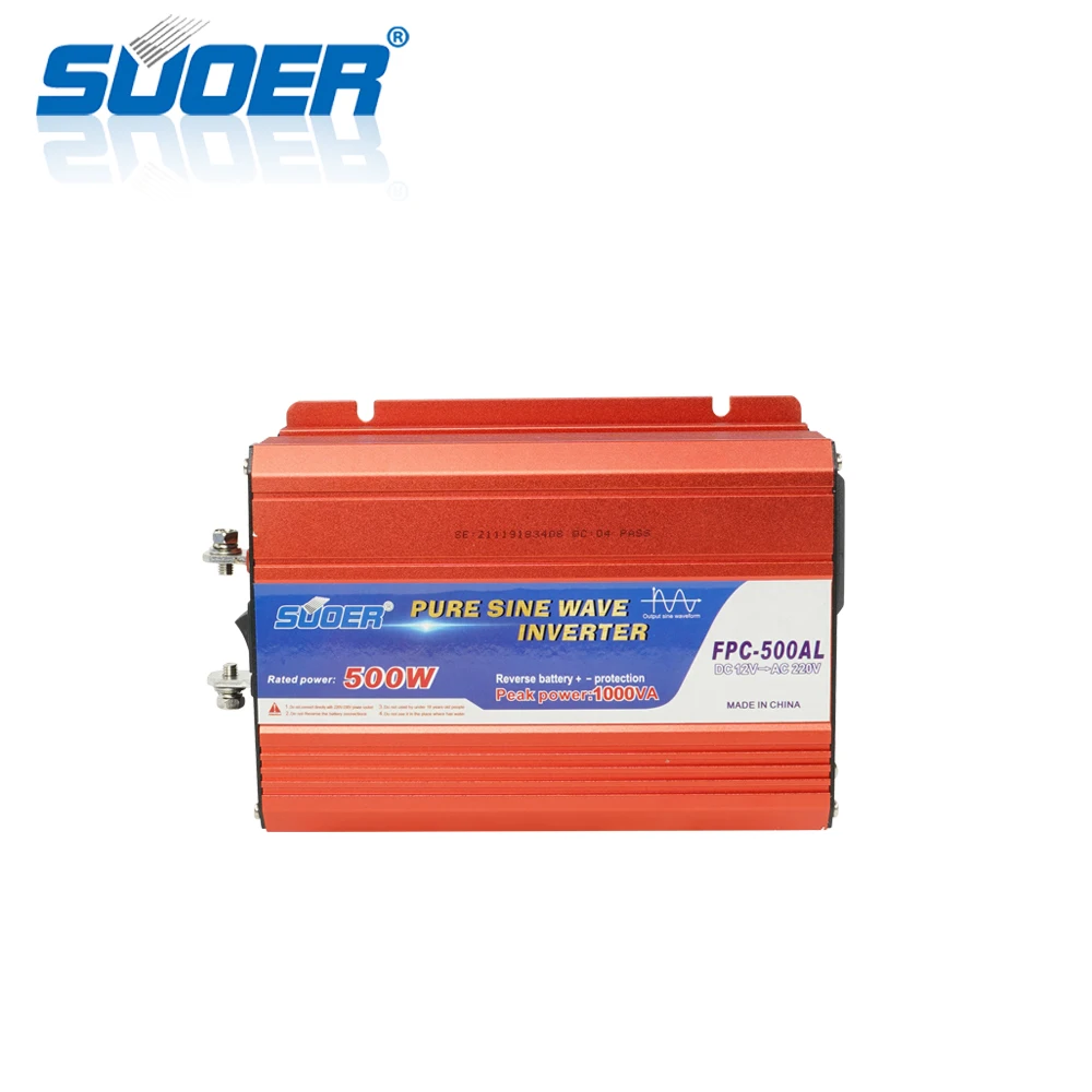 Suoer Чистая синусоида солнечный DC AC 12V 220V 500W безсеточный инвертор(FPC-500AL