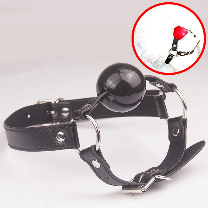 Leather Chin Harness Silicone Rubber Bondage Mouth Ball Gag BDSM Restraints Sex Toys For Couples Adult Games