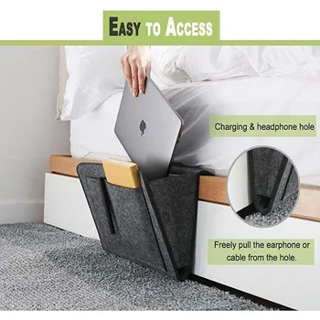 

Sofa Bedside Felt Storage Bag Bed Sofa Side Pouch Remote Control Hanging Caddy Bedside Couch Storage Organizer Bed Holder Pocket
