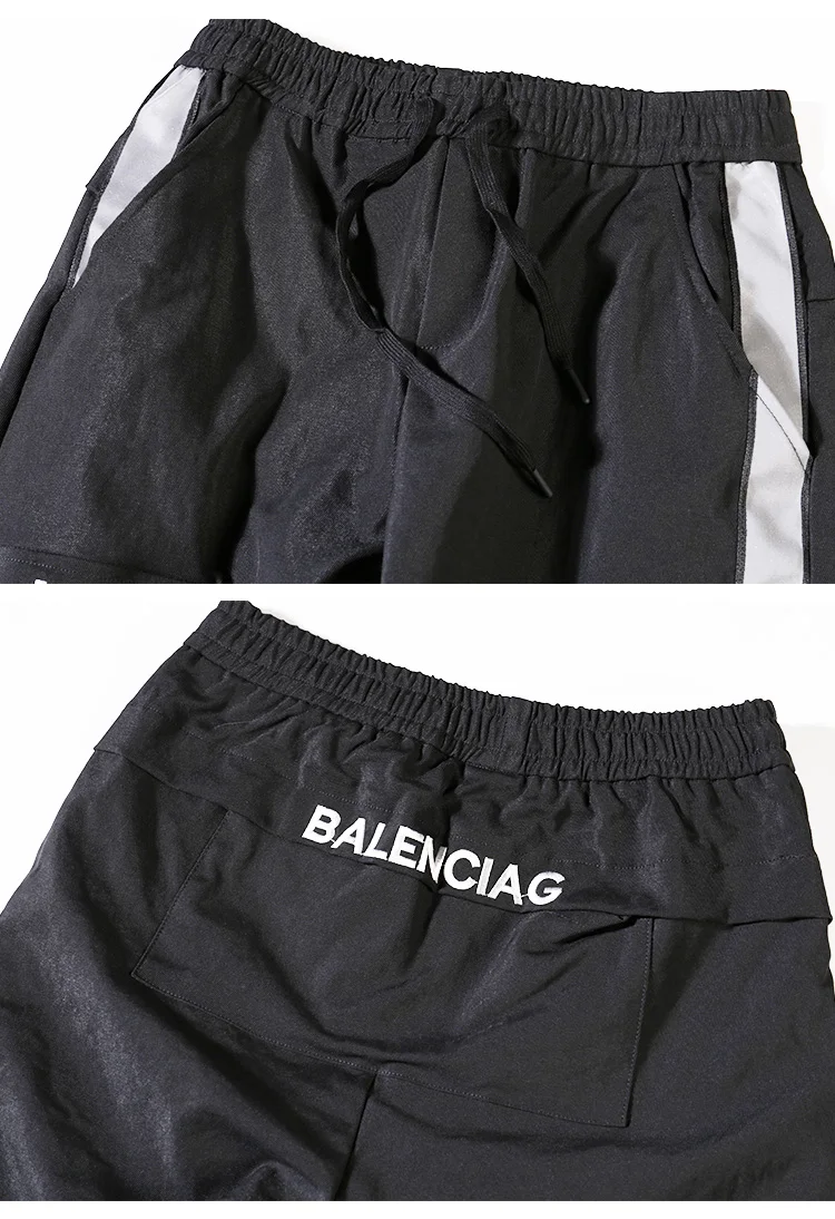 Для мужчин боковая полоса Drawstring грузовой Штаны и детей постарше мягкие тренировочные Штаны мужской уличная одежда в стиле «хип-хоп», свободная Повседневное шаровары