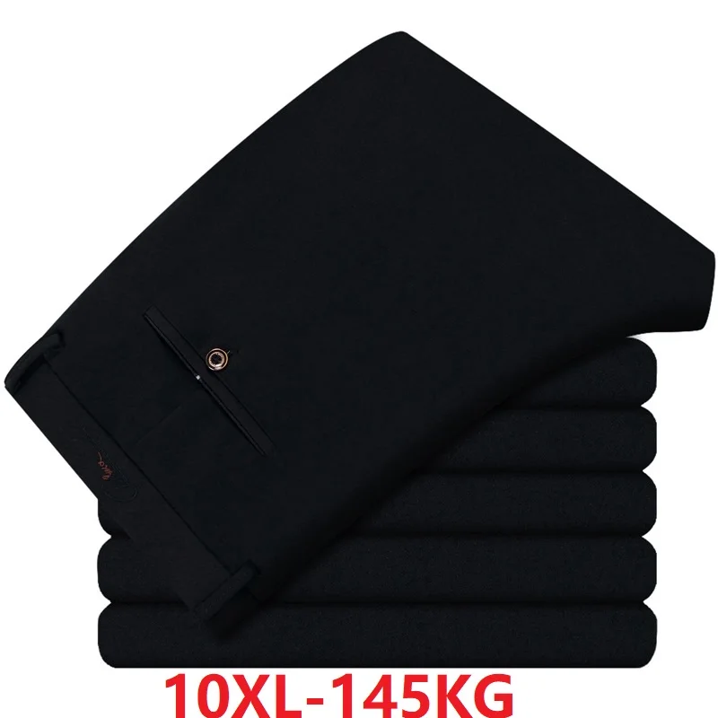 Большие размеры 50 52 7XL 8XL 10XL мужские деловые брюки больших размеров строгие прямые