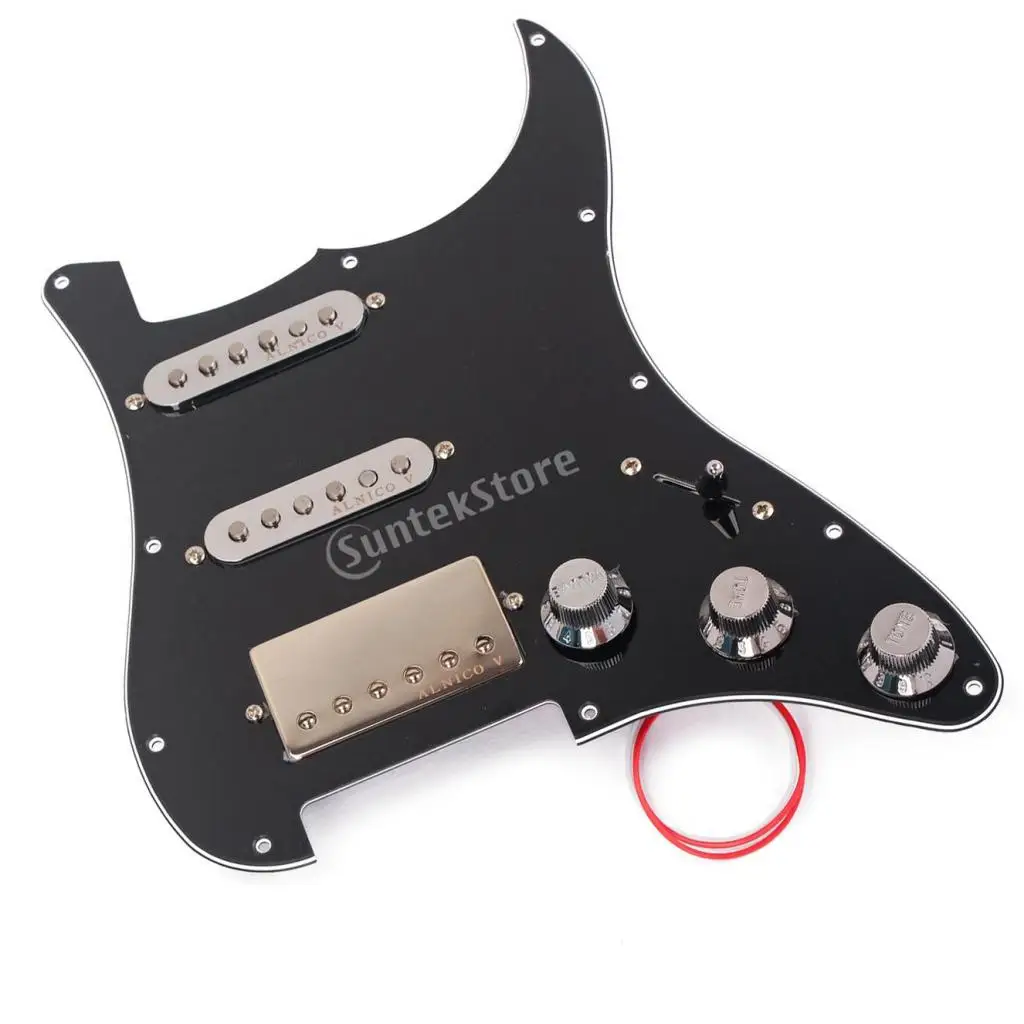 1 Set Wired Alnico 5 Humbucker Pickup Pickguard Protector SSH for  Strat Electric Guitar Accessory