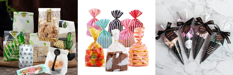 LBSISI Life 100 шт спасибо конфеты печенья сумки цветок многоразовый подарок печенье пищевые бобы ручной работы самоклеющиеся упаковочные пакеты