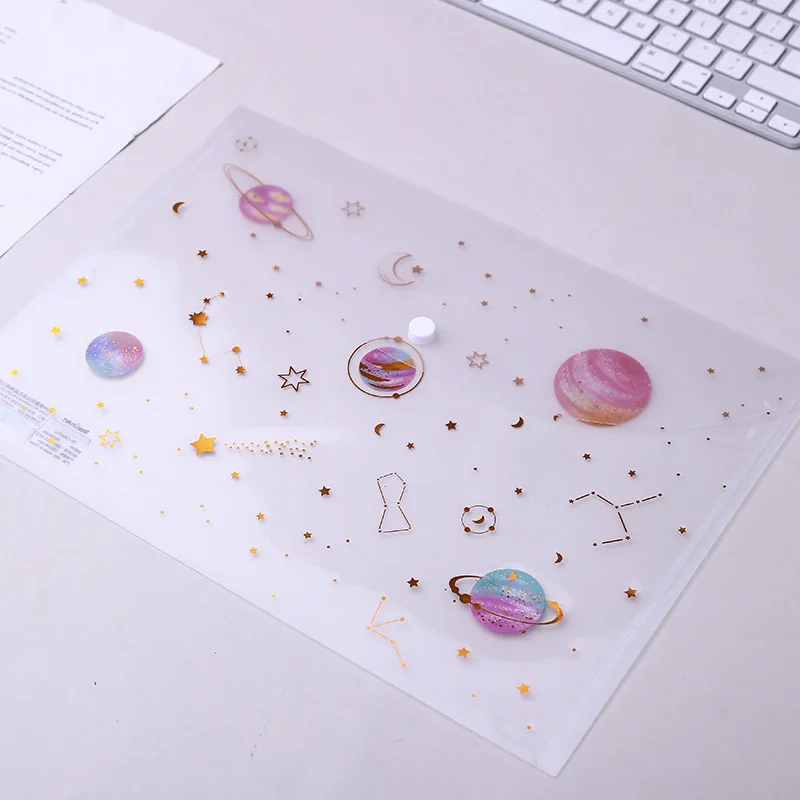 20pcs Kawaii Сумка для документов милые, прозрачные Planet A5 папка для файлов настольная бумага для органайзера карандаши пенал для ручек офисные школьные принадлежности