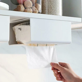 

Toilet Kitchen Tissue Box Paper Holder Portable Wall Mounted Storage Organizer Case LKS99