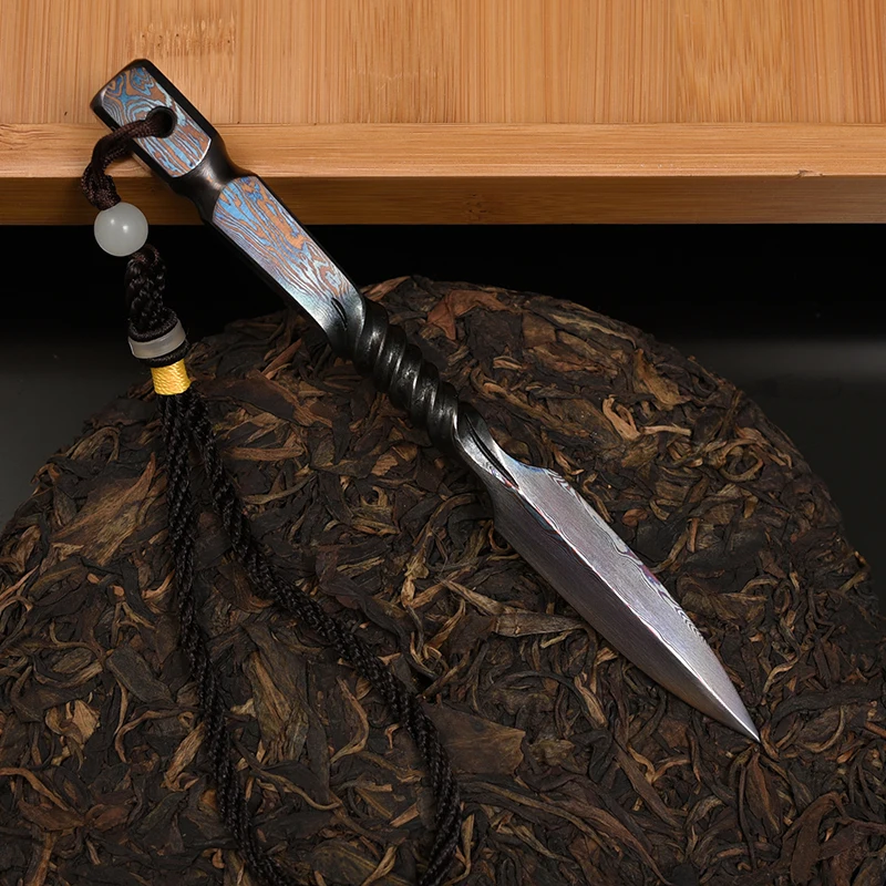 Puer Metal Tea Knife Cutter Prying Handmade Chinese Vintage Oolong Green Bubble Tea Knife Teaware Cadeau Household Products 60