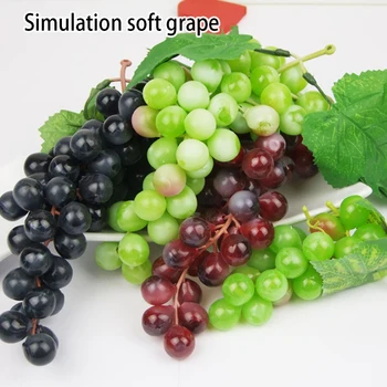 

3 colors Artificial Fruit Grapes Plastic Fake Leaves Christmas Home Garden Wedding Party Decoration Food Photography Props