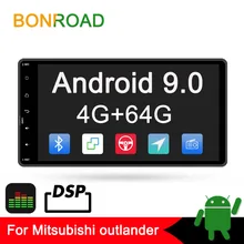Bonroad 2din Android 8,1 Автомобильный мультимедийный плеер для Mitsubishi outlander 3 lancer asx 2012-14 gps навигация радио плеер без dvd