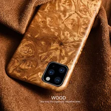 Native nature real Wood Phone Case For Iphone 11 Pro Max Cover Emmenopterys Black walnut Red rosewood Black ice