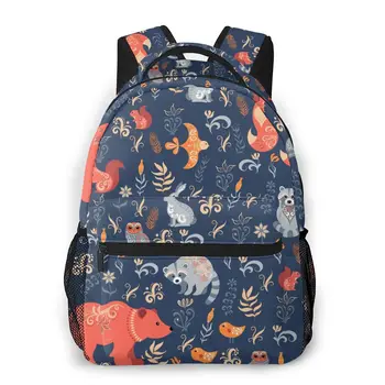 

Women Backpack Kid School Bag for Teenage Girl Forest Fox Bear Raccoon Owls Female Laptop Notebook Bagpack Travel Back Pack 2020
