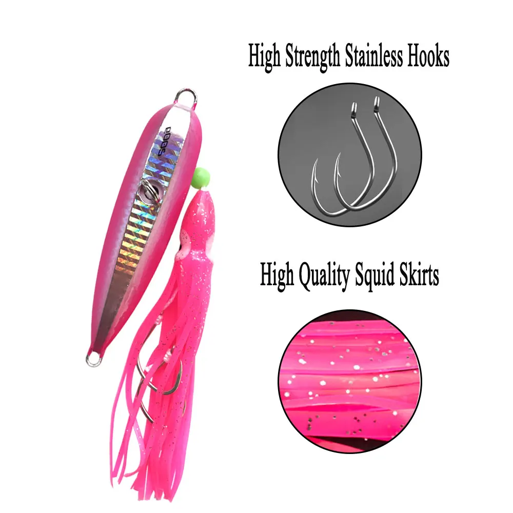 

otomin Inchiku Metal Lead Jig Octopus Skirt Snapper Grouper 100g120g150g200g Slow Jigging Artificial Bait Fishing Tackle