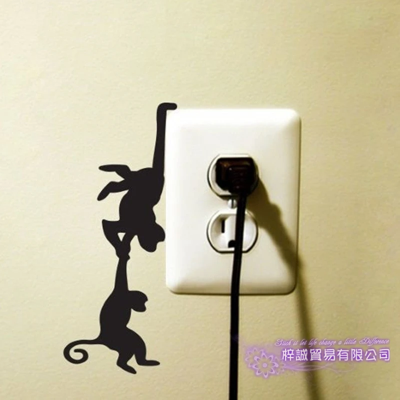 

Monkey Switch Sticker Panel Family Decal Posters Vinyl Wall Decals Decor Mural Kid Room Funny Switch Decal