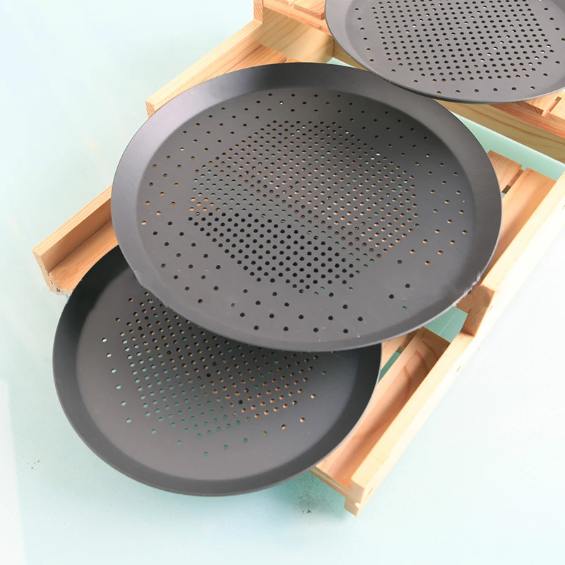 Yomdid Round Pizza Pan Thickening Punching Holes Pizza Pie Pan Mold
