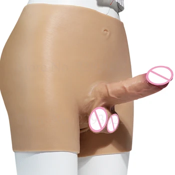 Silicone Strap-on Dildo Elastic Panties Realistic Dildo Wear Pants Masturbation Device For Woman Lesbian Strap on Penis Sex Toy