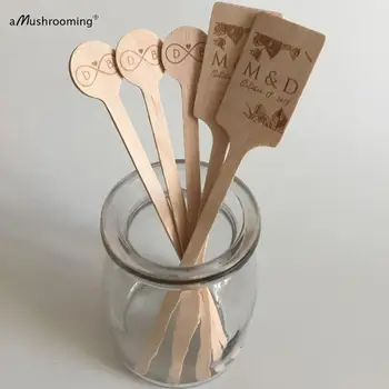 

Personalized Wooden Drink Stirrers, Coffee Stirrers, Appetizers picks, Custom Text or Graphic- Font Choice