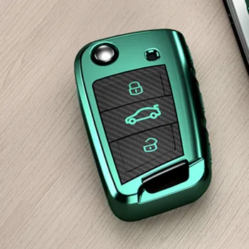 Cover chiate/telecomando per Volkswagen VW Polo Golf 7 MK7 Tiguan passat Per Skoda Octavia Kodiaq Karoq Per Seat ateca Leon Sacchetto Chiave - Copertura Della Cassa Chiave dell automobile Per Volkswagen VW Polo Golf 7 MK7 Tiguan passat