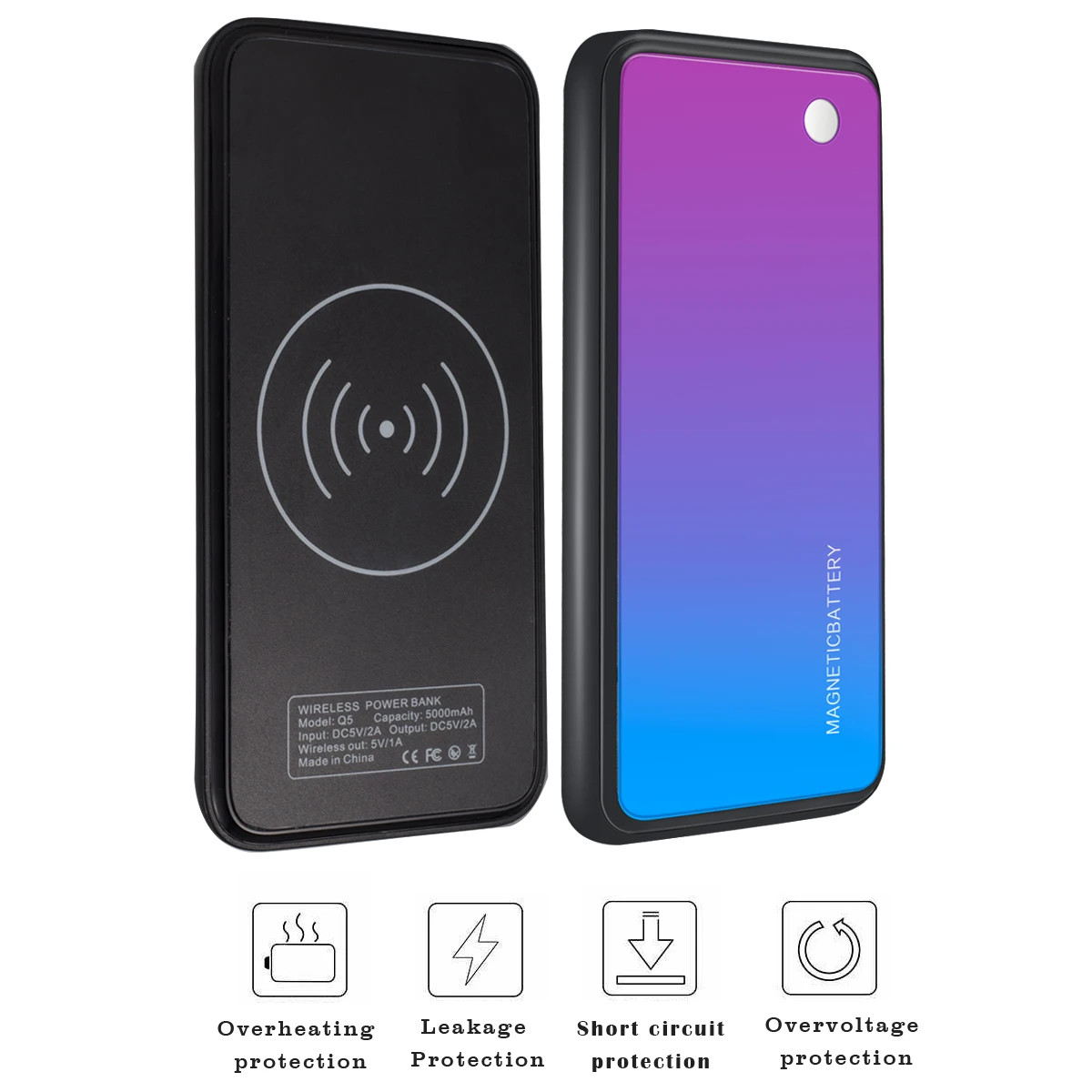 Для iPhone 11 11 Pro 11 Pro Max чехол 5000 мАч 2 в 1 градиент Магнитный PowerBank Беспроводное зарядное устройство для iPhone 11 чехол для батареи